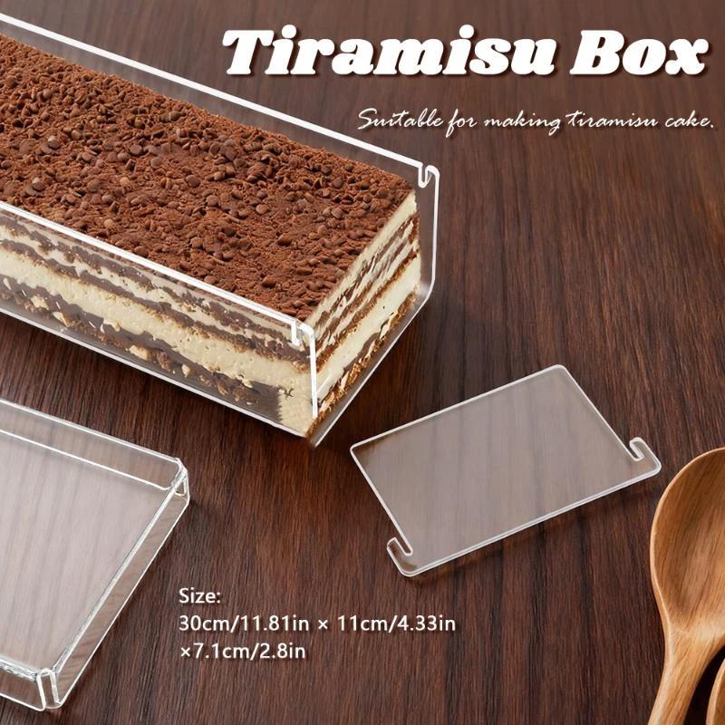 Kitchen Baking Storage Containers - Sağlam Dikdörtgen Akrilik Tiramisu Kabı Şeffaf