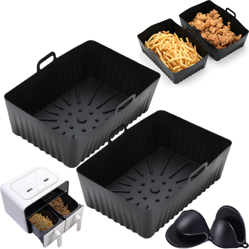 Kitchen Baking Zone - Silikon Hava Fritöz Gömlekleri yapışmaz Çift
