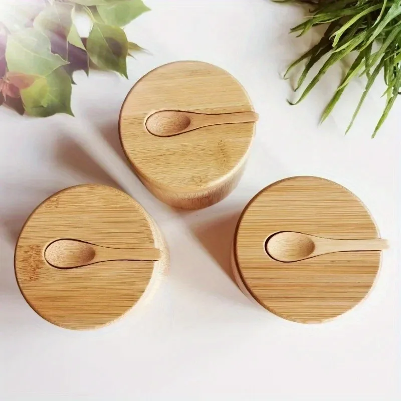 Kitchen Baking Tray Organizer - Bambu Tuz ve Biber Baharat Kavanozları
