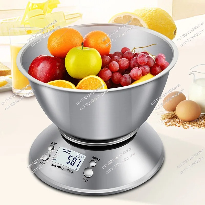 Kitchen Baking Table - Paslanmaz Çelik Mutfak Tartısı Kaseli 5kg/1g