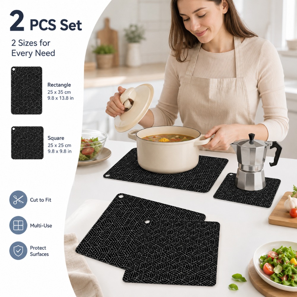 Kitchen Baking Counter - 1/2 Adet Silikon İndüksiyonlu Ocak Matı