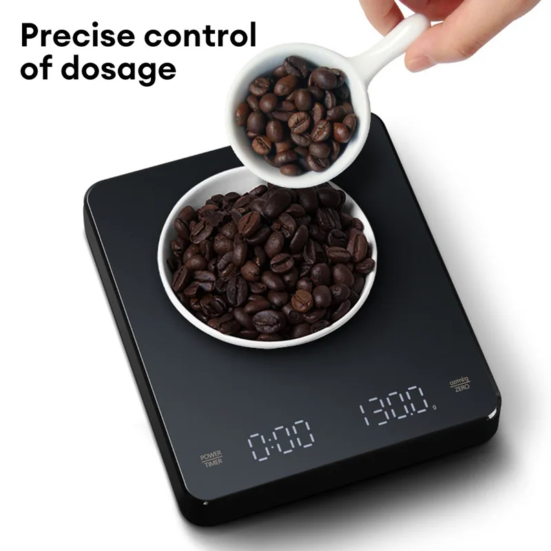 Kitchen Scale Precise - Dijital Kahve Terazisi, Zamanlayıcılı LED Ekranlı