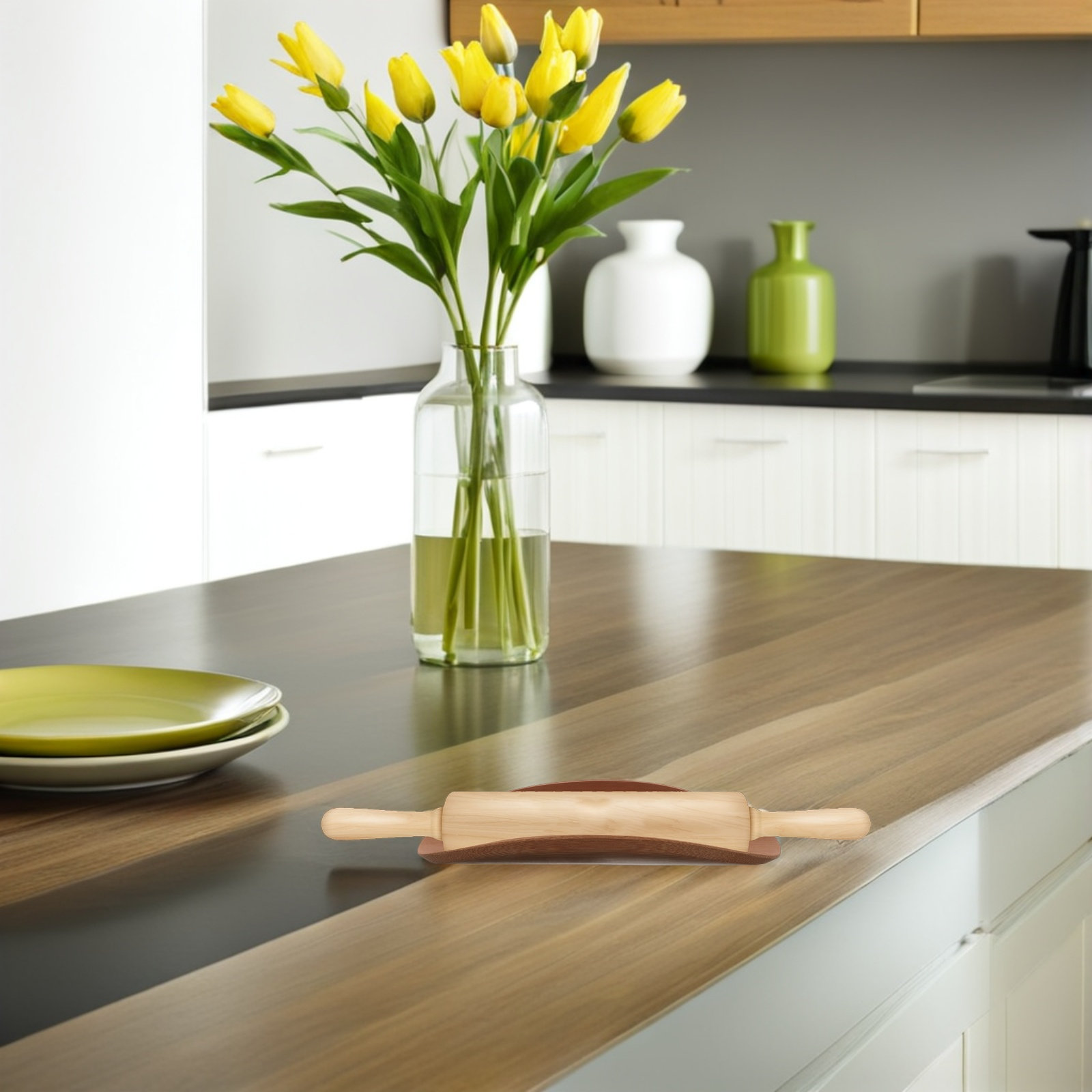 Masif Ahşap Oklava Tutucu Bamb - Kitchen Baking Counter incelemesi ve fiyatı