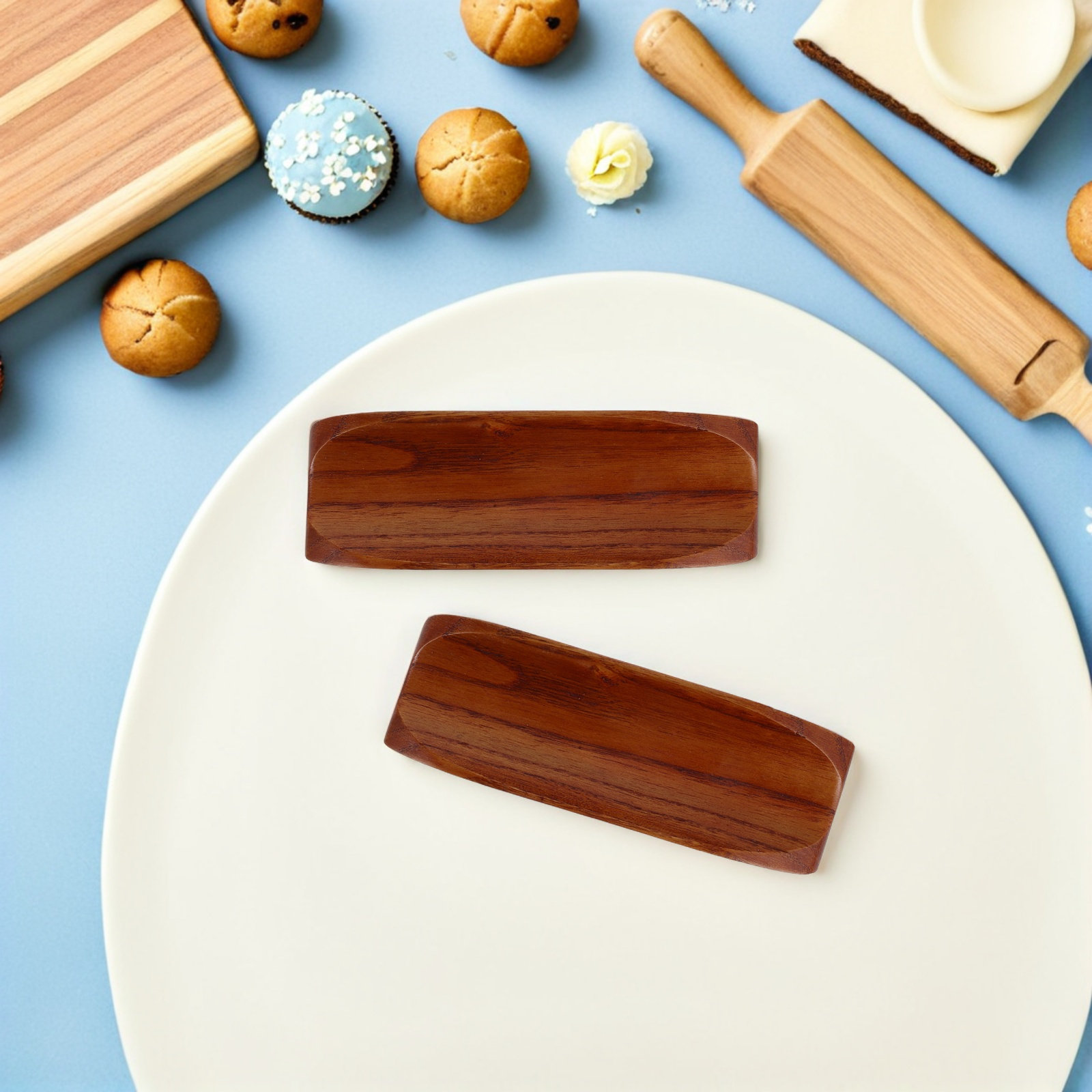 2 Adet Ahşap Oklava Tutucu, Te - Kitchen With Baking Station incelemesi ve fiyatı